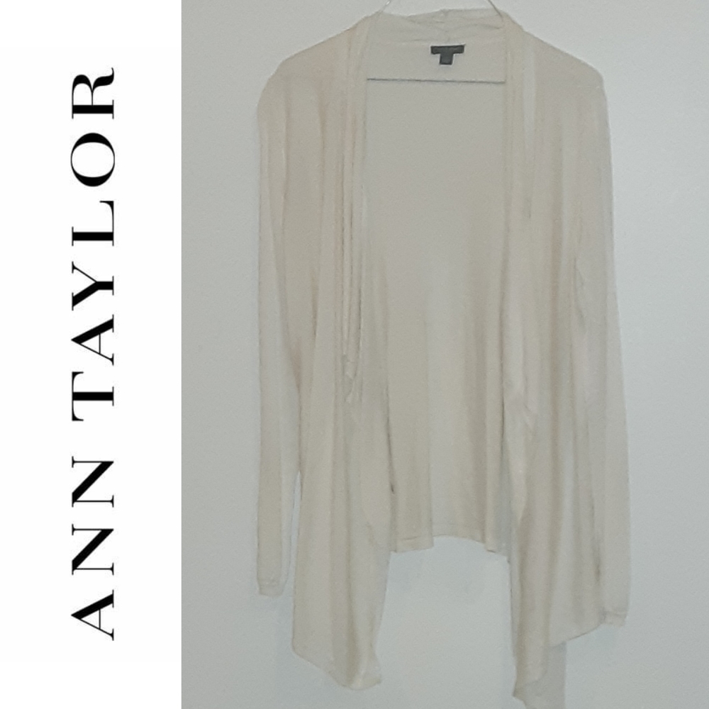Ann Taylor White Flowy Cardigan